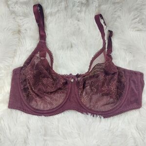 Wacoal Retro Chic Full‎ Figure Underwire Bra in Wine Berry, Size 34C  855186